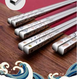 Chopsticks Chinese Stainless Steel Long Non-slip Household Mildew Tableware Items