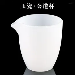 Tea Cups White Jade Porcelain Fair Cup - Harmony Dispenser Sea Large Glass Glaze Justice Kungfu Set Accessories