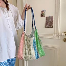 Shoulder Bags Youda Fashion Cotton Fabric Bag For Women Vintage Floral Striped Handbag Large Casual Capacity Shopper Tote