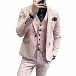 men Tuxedos Slim Fit Butterfly Embroidery Busin Party Prom Groom Wedding Suit Singer Dancer Costume Stage 3-Piece Shawl Lapel e7qh#