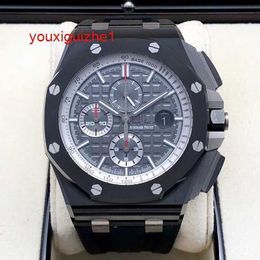 AP Sports Wrist Watch Royal Oak Offshore Series Black Ceramic 26405CE Automatic Mechanical 44mm Date Timing Function Mens Watch Dark Grey Plate