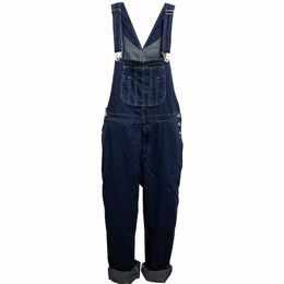 hot Men's Plus Size 28-44 46 48 50 Overalls Large Size Huge Denim Bib Pants Fi Pocket Jumpsuits A1EW#