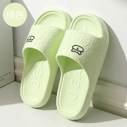 Slippers Outdoors Summer Women Men Flat Thick Platform Non-Slip Cartoon Home Bath Sandals Beach Slides Couples Ladies Shoes H240328D5IN