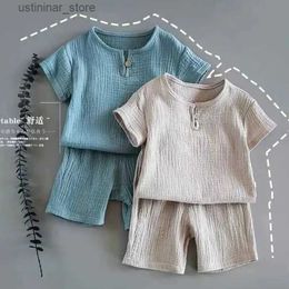 T-shirts Net Blue Childrens Clothing Boys and Girls Baby Short-sleeved Summer Suits 100% Cotton 2022 New Childrens Summer Clothes24328