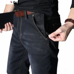 2023 New Men's Brand Jeans Loose Straight Elastic Anti-theft Zipper Denim Pants Male Big Size 40 42 44 46 48 L6l2#