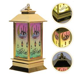 Candle Holders Ramadan Lanterns Lamp Ornament Festival Decor Muslim LED Shaped Plastic Home Desktop Decorative Outdoor
