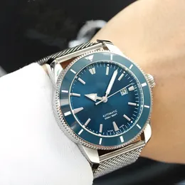 U1 Top AAA Bretiling Super-Ocean Heritage Rotating Bezel Watch Automatic Mechanical Rubber Band Watches Full Working Stainless Steel Sapphire Glass Wristwatches