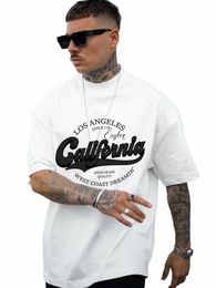 los Angeles California Print T-Shirt Summer Men Cott Tops Tees Male Fi Camiseta Short Sleeve Clothing American Streetwear c1JM#