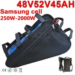 18650 Ebike battery 48V 52V 20AH 25AH 30AH 40AH triangle electr bicycle lithium batterise For 1500W 2000W electric bike scooter