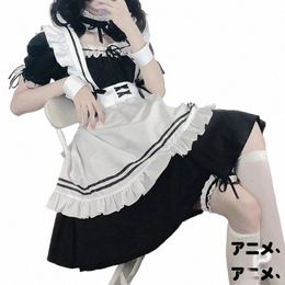 2023 Black Cute Lolita Maid Costumes Girls Women Lovely Maid Cosplay Costume Animati Show Japanese Outfit Dr Clothes O4M4#