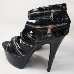 Dance Shoes Classics Gladiator Sexy Platforms Women Open Toe 15cm High Heel Toeless Stiletto