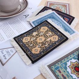 Table Mats With Tassel Handmade Retro Pattern Desk Cushion Persian Style Decor Placemat Cup Pads Mat