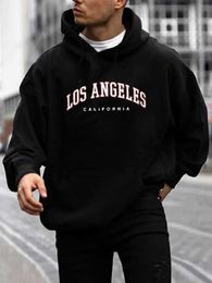 Men's Hoodies Sweatshirts LOS ANGELES Print Hoodie Cool Hoodies For Men Mens Casual Graphic Design Pullover Hooded Sweatshirt With Kangaroo Pocket 24328