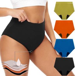 Women's Panties Menstrual Swimwear 4-Layer Leak Proof Period High Waist Swimsuit Bikini Bottoms Absorbent Beachwear Shorts Plus Size