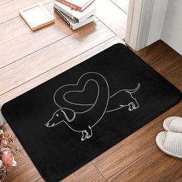 Carpets Dachshund Love Line Dog Doge Non-Slip Carpet Doormat Living Room Kitchen Mat Entrance Door Floor Rug