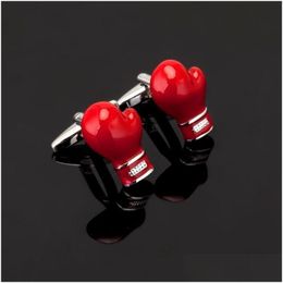 Cuff Links Fashion Brand Mens Shirts Boxing King Cufflinks Sport Red Gloves Muhammad Wholesale And Retail 230909 Drop Delivery Jewelr Dhjli