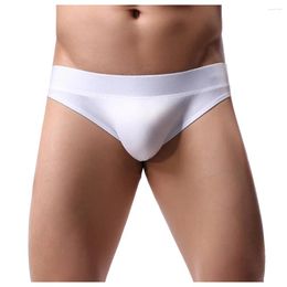 Underpants Sexy Breathable Briefs Men Underwear Fashion Low-waist Pure Ice-silk Comfortable Shorts Cueca Masculina
