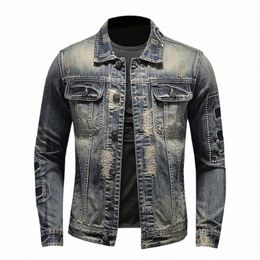 primavera e autunno retrò abbigliamento da uomo distred giacche di jeans, gioventù uomo coreano versi slim fit giacche fi persalizzate o4Cw #