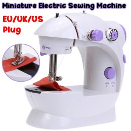 Machines Electric Sewing Machine Portable Desktop Mini Household Appliance Night Light Foot Pedal Straight Line Hand Table Two Thread Kit