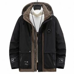 cargo Down Jacket Men Winter Warm Thick Jackets Plus Size 12XL Men's Puffer Jacket Fi Casual Winter Patchwork Coat Male T5L9#