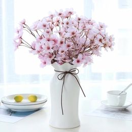 Decorative Flowers Artificial Green Plants Bonsai White Pastoral Plum Blossom Pink Cherry False Chinese Littleleaf Box