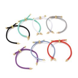 Components 20Pcs Mixed Color Adjustable Polyester Cords Bracelet Making Rope Chain with Brass Findings For DIY Jewelry Making Accessories