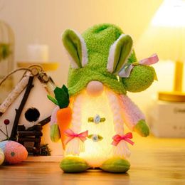 Party Decoration Egg Carrot Gnome Doll Handmade Easter Faceless With Led Light Glowing Ornament Reusable