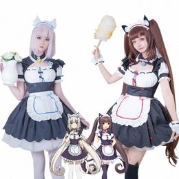 rolecos Nekopara Cosplay Costume Chocola Vanilla Cosplay Maid Dr Cat Neko Party Sexy Costume Women Lolita Dr Tail Suit u46q#