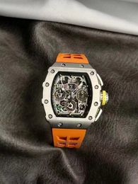 2024 TOP KVF Discovery Magazine 7750 Automatic Mechanical timing Orange rubber strap with carbon fiber case new