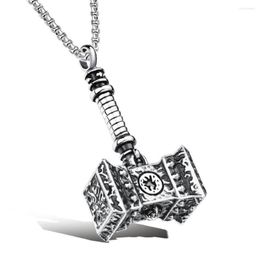 Choker Collar Hombre In Steampunk Hip Hop Stainless Steel Chain Gothic Vintage Hammer Pendant Necklace Jewellery For Men Colar322Q