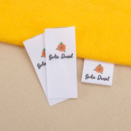 accessories Custom Sewing label, Logo or Text fold Tags, Personalised Brand , Printing Labels, Free shipping, Fast delivery (MD3107)
