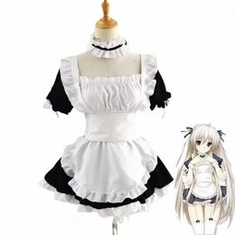 anime Maid Dr Yosuga no Sora Kasugano Sora Cosplay Costumes Black White Lolita Maid Dr Apr Outfits Sexy Women Dres o5Cr#