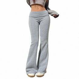 solid Flare Elegant Pant Cargo Leggings Trousers Y2K Pants Women Winter Clothes Pencil Casual Bell Bottom Sweat Pants Joggers I5DB#