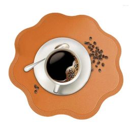 Table Mats Flower Waterproof Place Mat For Dishes High-Temperature Resistant PVC Cloth Party Decorations Coffee