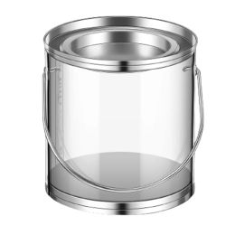 Jars 12 Pcs Clear Paint Cans Mini Paint Containers With Lids PVC Empty Paint Can Arts Crafts Paint Buckets Party Decorations 3x3x3.1