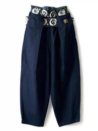 Damenjeans Kapital Japan Totem Pure Cotton Vortex Elastic Waist Loose Casual Herren- und Damenmode Jeans Amekaji Style Wide Leg Pants 24328