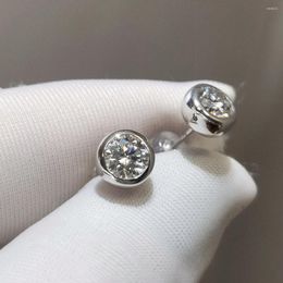 Stud Earrings Inbeaut 925 Silver Pass Diamond Test Excellent Cut Total 2 Ct D Color Round Moissanite Bubble Shape Fine Jewelry