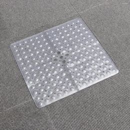 Bath Mats Non-Slip Mat Square Shower Safety PVC Anti- Mildew Resistant Antiskid (Clear) Bathroom