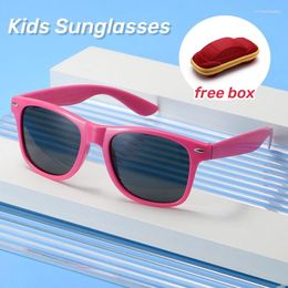 Sunglasses Children Candy Colored With Glasses Box Boys Girls Sun Protection Personality Outdoor UV Goggles