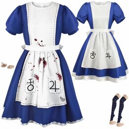 game Alice Madn Returns Cosplay Costume Maid Dres and Socks Full Set Adult Women Halen Carnival Stage Fancy Clothes S3Pg#