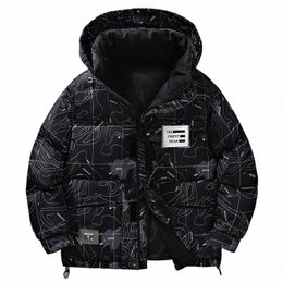 80 White Eiderdown Short Style Hooded Down Jacket Winter New Men's Casual Loose Thick Warm Cargo Coat Drop Ship 768D#