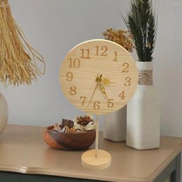 Table Clocks Wooden Clock Desk Easy To Read Silent Multifunctional Home Alarm