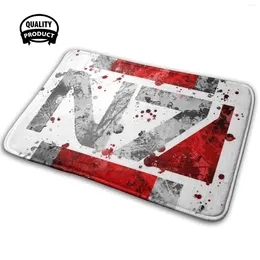 Carpets Mass Effect - N7 ( Lite ) Splatter Soft Interesting Room Goods Rug Carpet Shepard Red Splat White