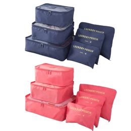 6pcs Travel Organiser Bags Multifunctional Oxford Cloth Picnic Storage Techy Foldable Luggage Packing Supplies for Pants Sheets 240319