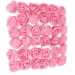 Decorative Flowers 144 Pcs Fake Rose Head Decor Tiny For Crafts Roses Dress Small Artificial Foam Bride