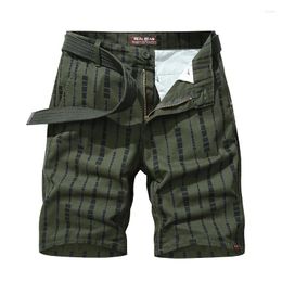 Men's Shorts 2024 Summer Cargo Fashion Street Loose Straight Casual All-Matching Printed Cropped Beach Pants