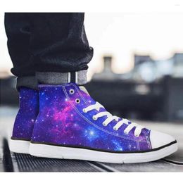 Casual Shoes Women Galaxy Canvas 3D Printing Teen Girl Students School Classical Flats High Top Vulcanised Zapatos