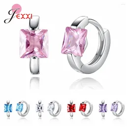 Hoop Earrings Wholesale Super Nice Korean For Women Genuine 925 Sterling Silver With Saprkling Crystal Multiple Colour Option