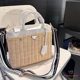 Designer Tote Bag Women's bag rattan woven bag rattan bag straw bag natural rattan pure hand woven bag handheld crossbody bag picnic woven bag beach bag