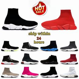 2024 Designers Shoes Speed Casual Shoe Platform Sneaker Men Women Tripler Paris Socks Boots Black White Blue Graffiti Vintage Brand Luxury Trainers Sneakers